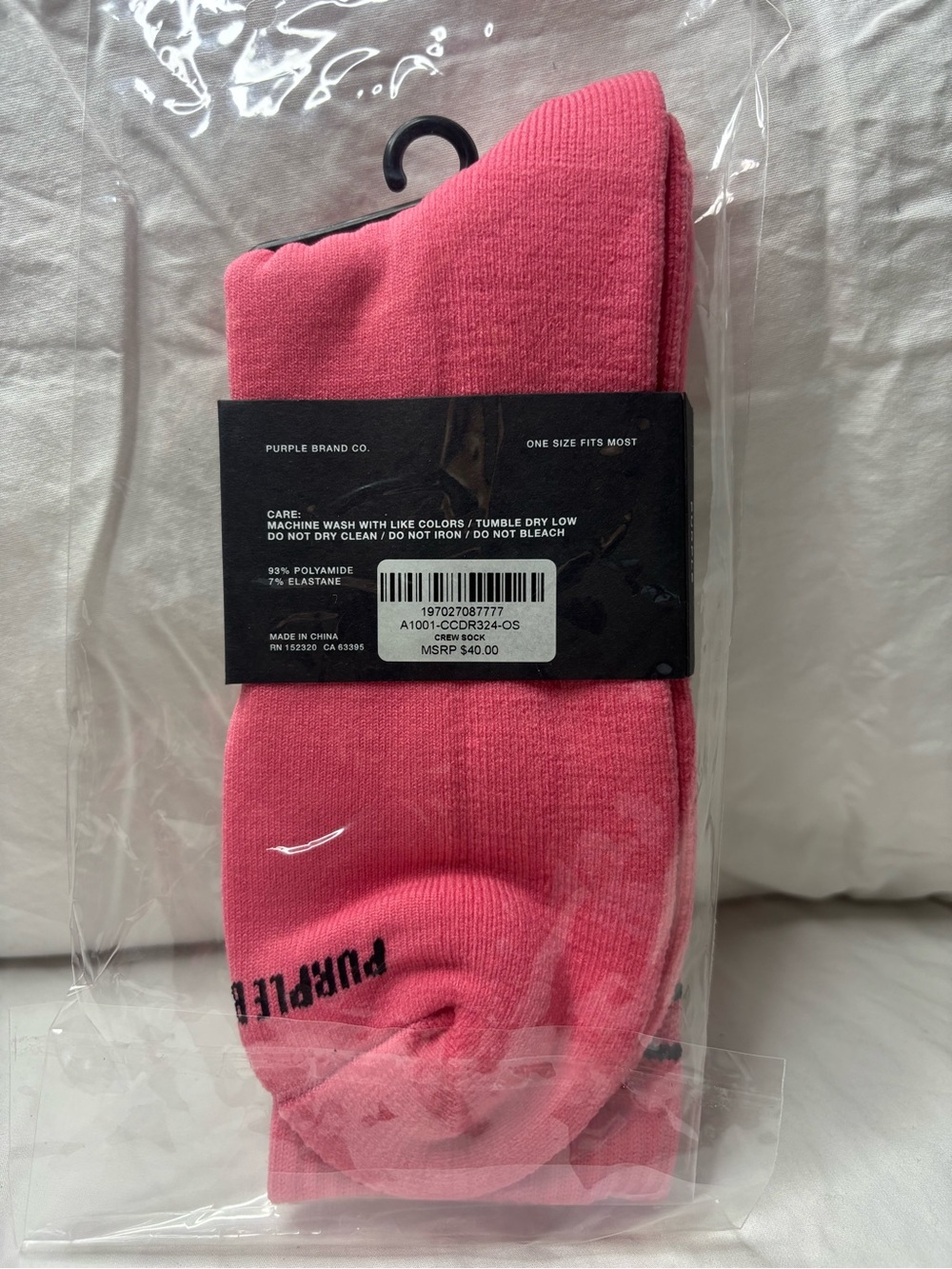 Purple Brand Co. Men's Crew Socks in Pink